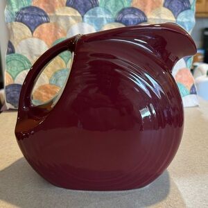 HLC USA FiestaWare 64 oz. Disc Pitcher in “CINNABAR” Retired Color (2000-2010)